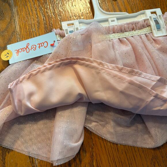 Cat and Jack Tulle Skirt Pink Gold Glitter Size 3T NEW - Picture 4 of 5
